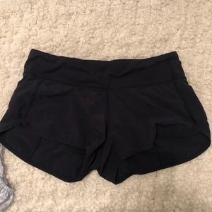 lululemon speed up shorts size 4 navy blue